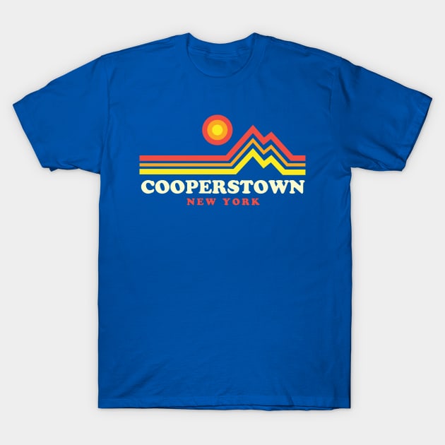 Cooperstown New York Vacation Sunset Mountain T-Shirt by PodDesignShop